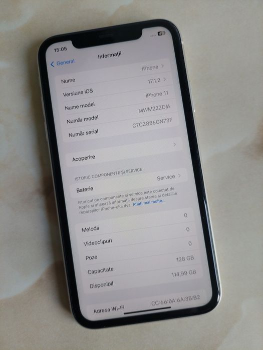 Vând Apple iPhone 11 ALB de 128Gb Neverlocked, fără probleme //poze