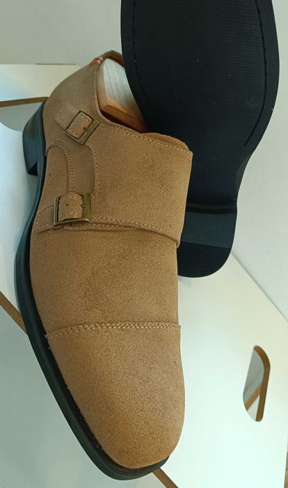 Pantofi monk 41 41.5  cap toe premium Dahlin NOI piele naturala moale