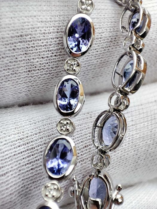 bratara platina PT950 cu tanzanit diamant tanzanite si diamante aur