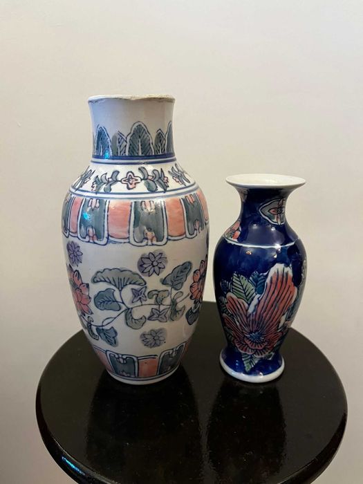 Set 2piese vechi portelan pictat manual china marcate deosebite ieftin