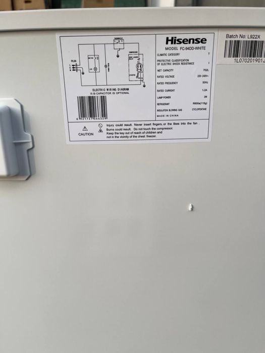 Огромный Морозильник От HISENSE FC-94DD 725 литр От официального дилер