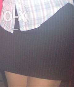 Costum 3 piese negru cu dungi albe M - dama