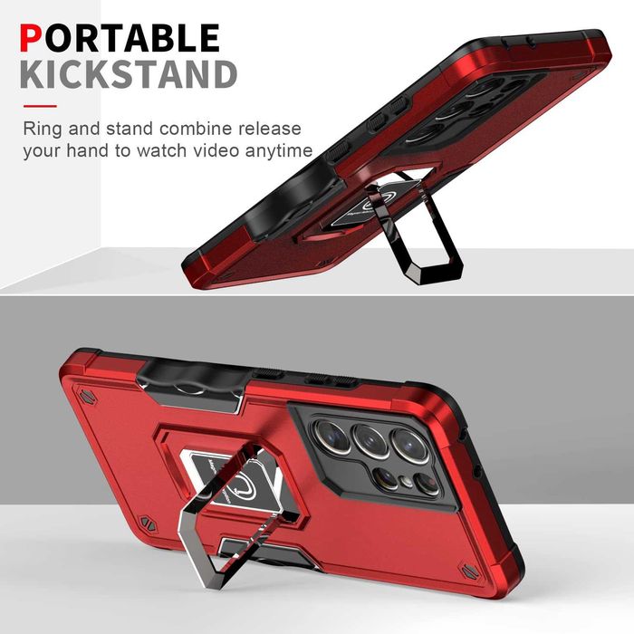 Husa Telefon Samsung Galaxy S21 Ultra 5G cu protectie camera si suport