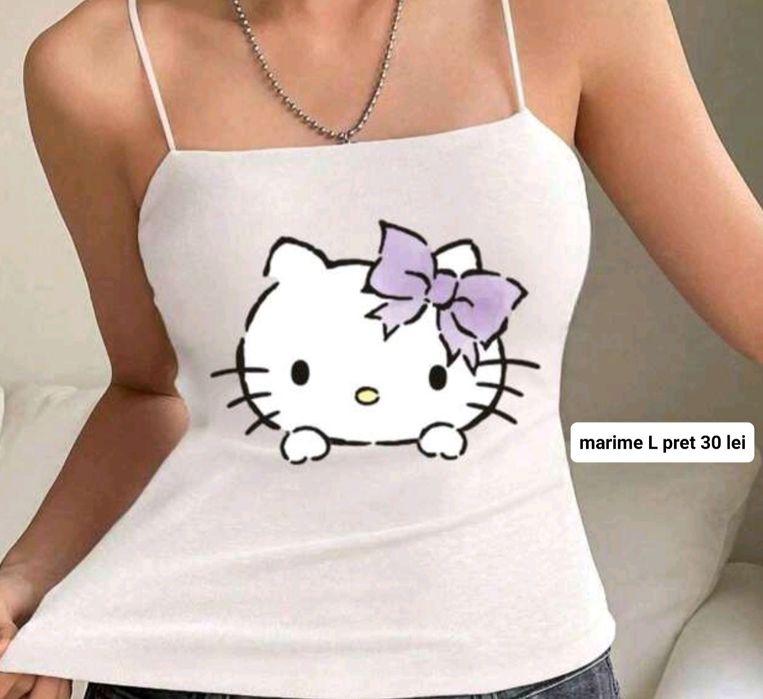 Maieu top hello kitty maieu alb nou dublat