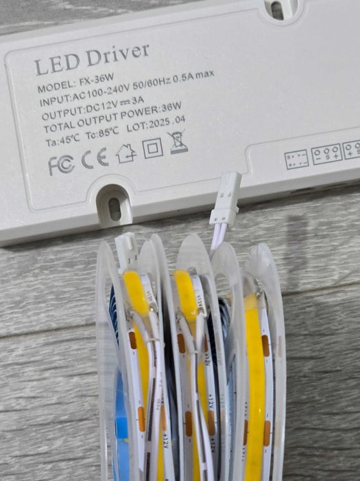 Bandă LED COB Lichaser 12V, Alb Cald, 6×2m, dimmer touch