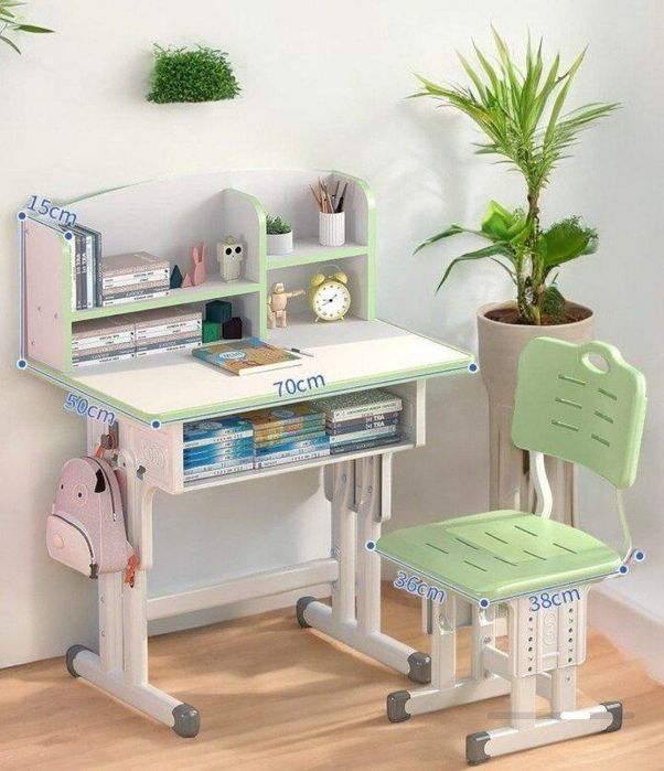 Детский стол и стул, регулируемой высоты, учебный стол с ящиками