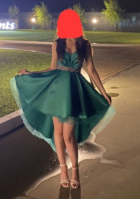Rochie elegantă verde smarald XS/34