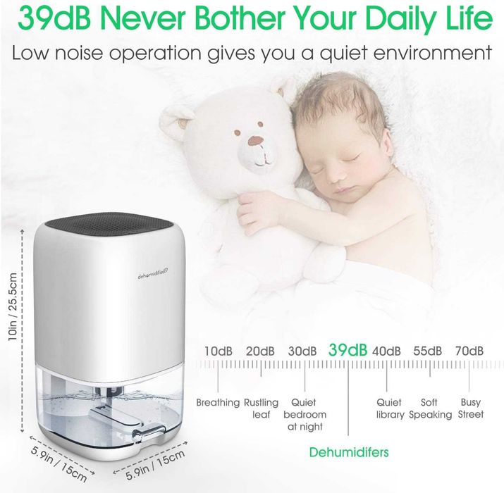 Влагоабсорбатор за дома, мини влагоабсорбатори, 1000 мл, 7 цвята LED