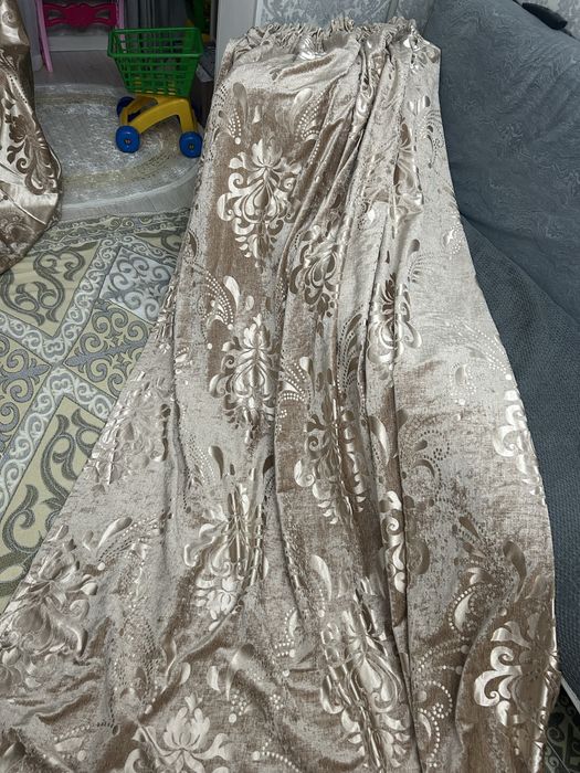 Шторы портье из натурального вылитого бархата, даухсторонняя