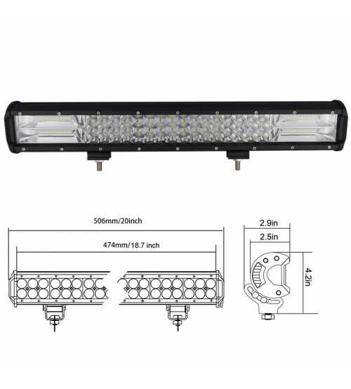 Led Bar 288w POLICE, Lumina 7D, Lumina Spot Si Flood Bicolor