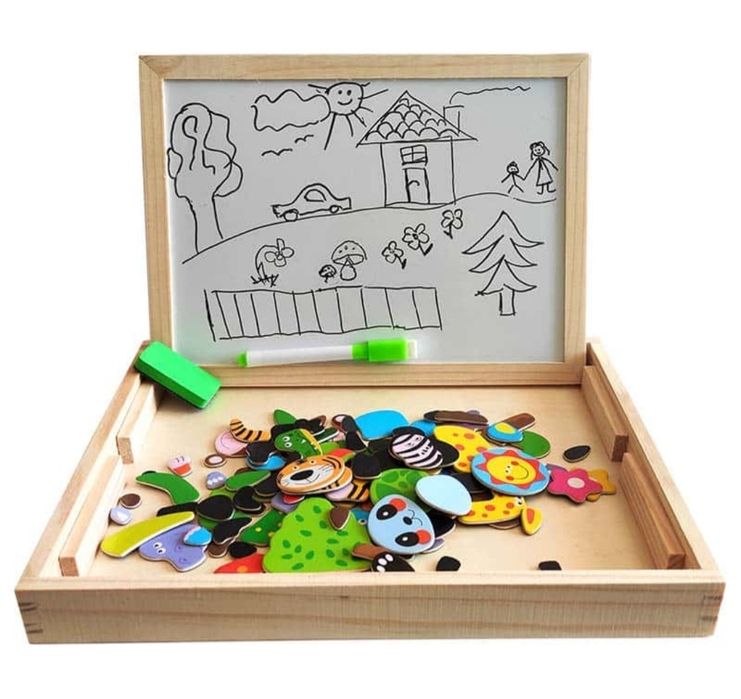 Преносима магнитна дъска с подарък пъзел