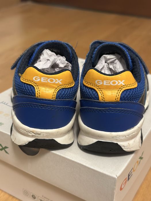 Sneakers Geox, piele ecologica si textil, velcro, 28 EU talpic 18.4 cm