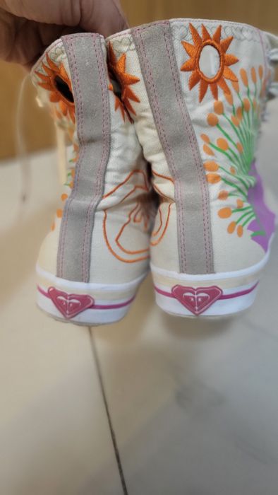 Roxy високи гуменки обувки сникърси кремави кецове