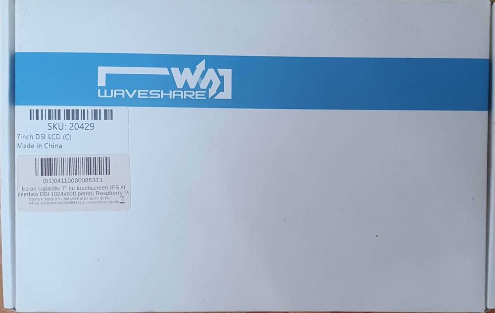 Display Touchscreen Waveshare 7 inch DSI LCD (C) 1024x600 pentru Raspberry Pi - Nou