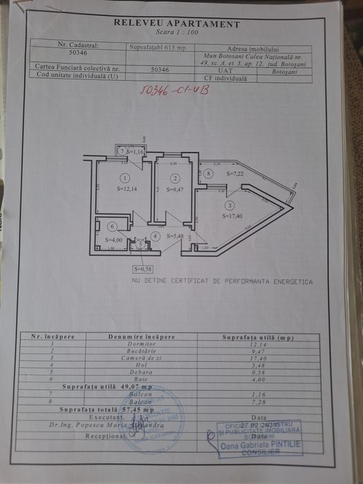 Apartament cu doua camere decomandate