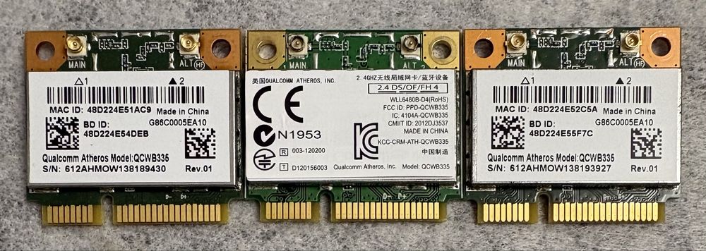 Placă Wi-Fi + Bluetooth 4.0 Laptop Qualcomm Atheros QCWB335