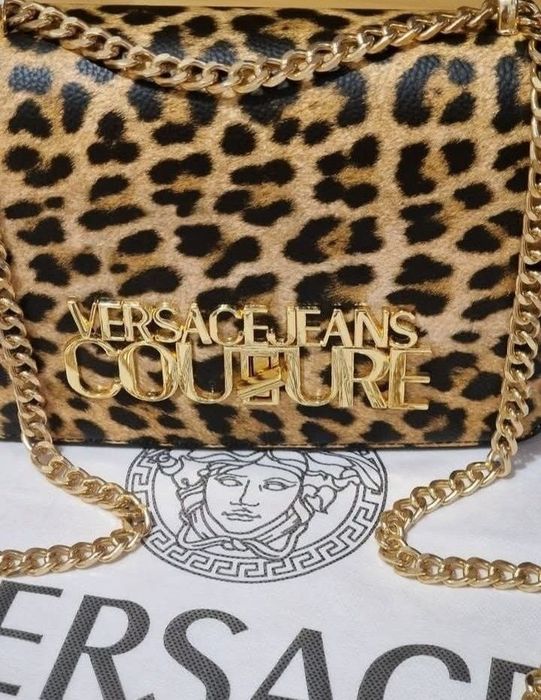 Geanta Versace model animal print,Italia, saculet, etichetă