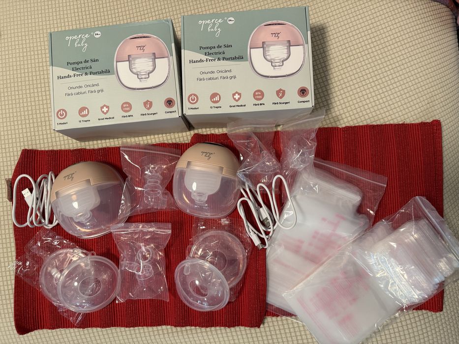 2 x Pompe de San Electrica OPERCEBABY Pro Comfort Series, Hands-Free & Portabila