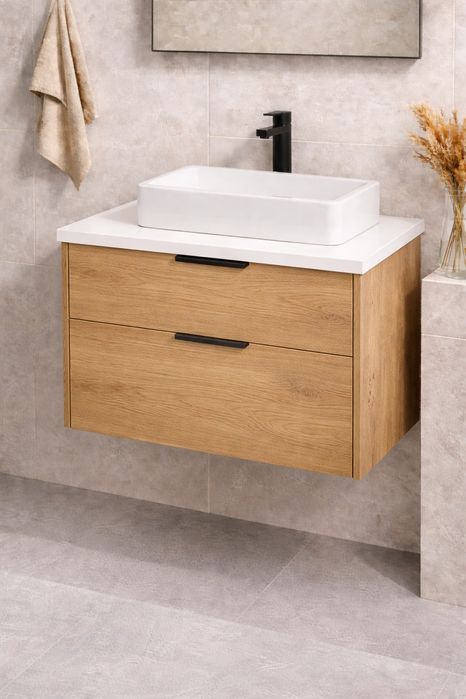 Mobilier baie modern – blat compozit | lavoar pe blat – 1099 RON