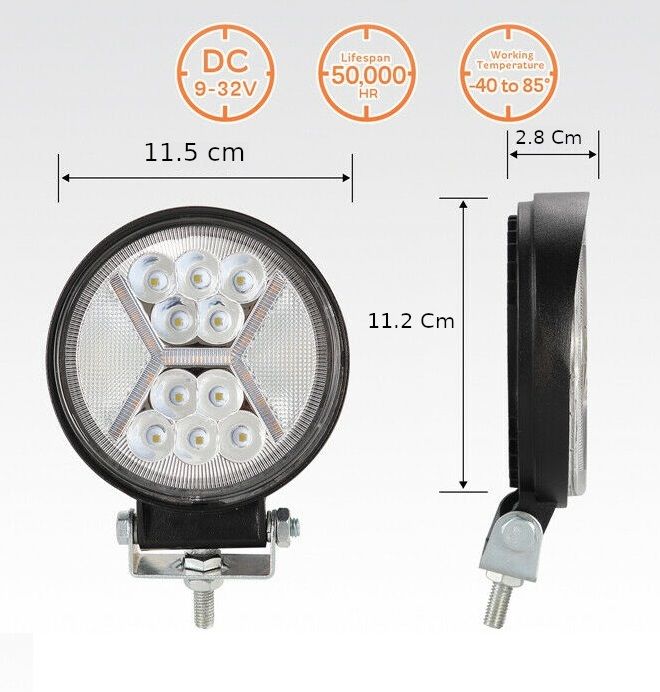 126W Фар Кръгла Работна Лампа Прожектор Халоген 12-24V с блиц ефект