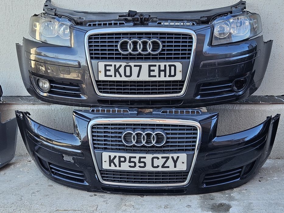 Bot Parte Fata Audi A3 8P Nonfacelift Bara Grila Fagure Far Tragar Capota Negru LC9X Argintiu Grup Radiatoare Intercooler Radiator Apa antigel ac