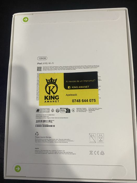 Vand ipad a16 wi-fi ,128 gb sigilata …1400 ron
