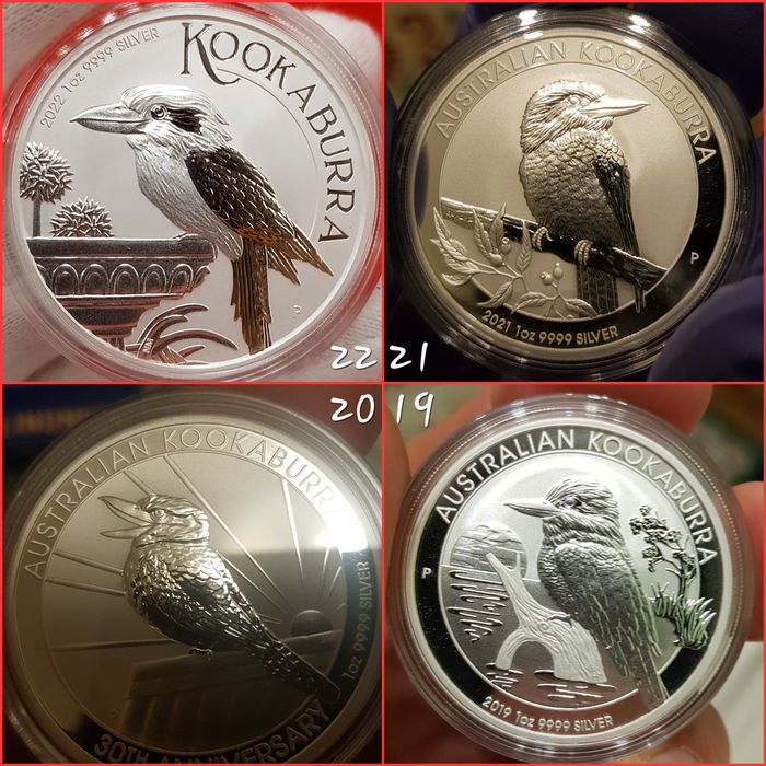 Perth Mint Kookaburra 1990-2026 toata monede lingou argint 999