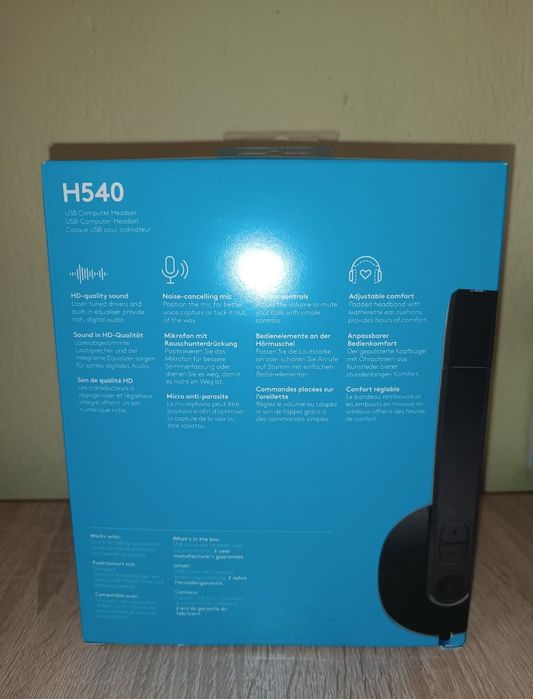 Слушалки Logitech H540 black, нови в оригинална опаковка, подходящи за подарък.