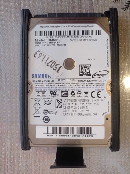 Samsung 640GB Hard Disk [HDD)