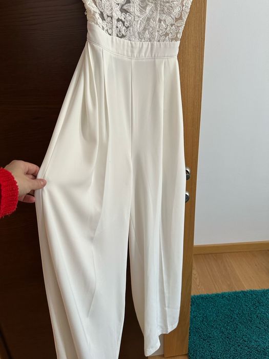 Salopeta corset dantela si pantaloni evazati BBY