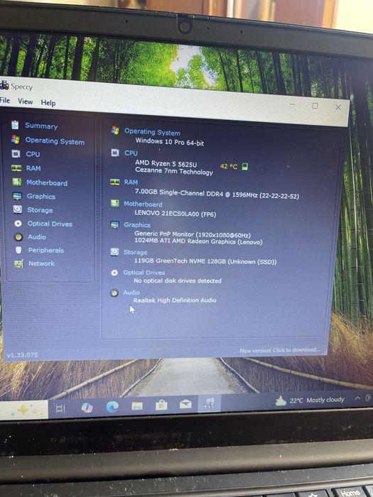 Lenovo ThinkPad E14 Ryzen 5 5625U | 8GB RAM | SSD M.2 | Baterie 92%