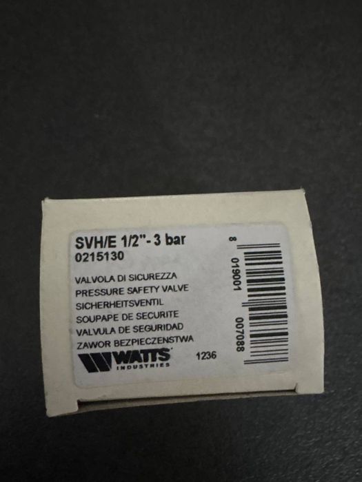 Клапан предохранительный WATTS 1/2” 3 bar (SVH/E)