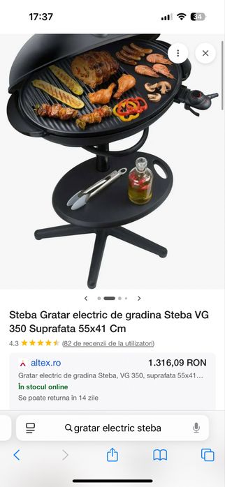 Gratar Electric Steba cu Termometru si Husa inclusa