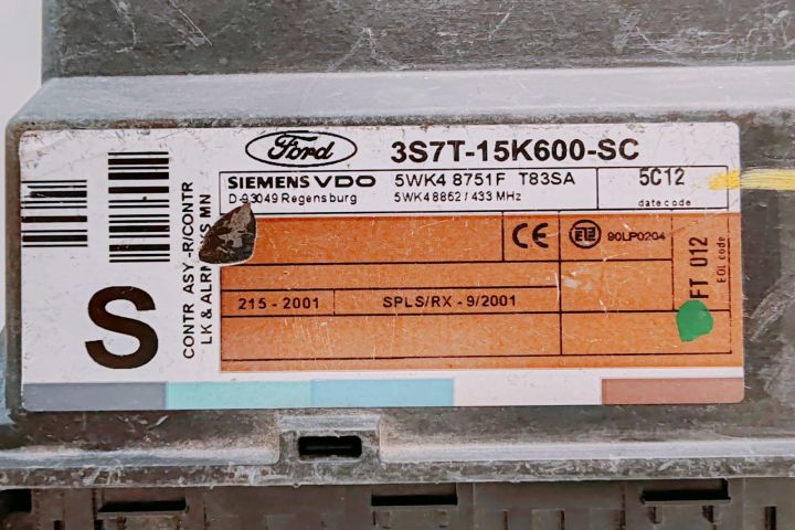 Calculator Confort Siemens ECU 3S7T15K600SC / 3S7T-15K600-SC / 3S7T 1