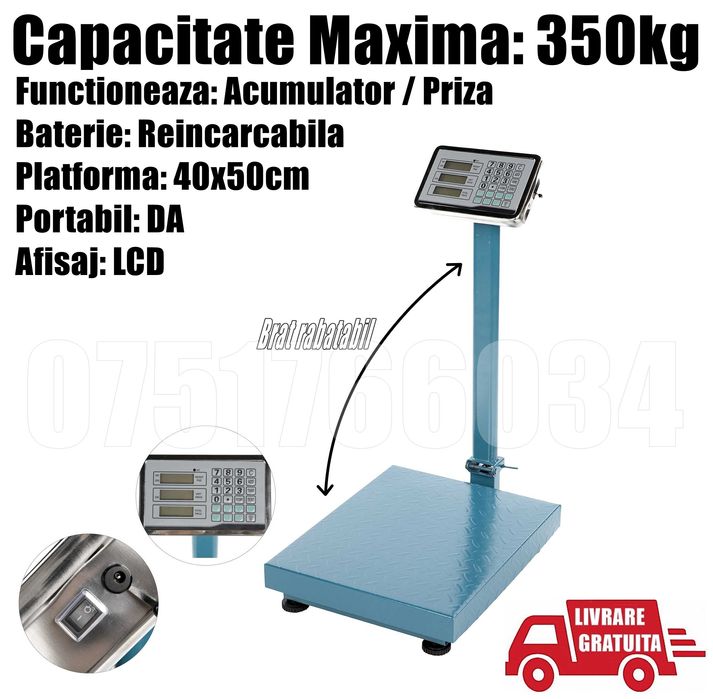 Cantar Platforma Portabil Animale Legume Fructe 350kg LivratGratuit AB