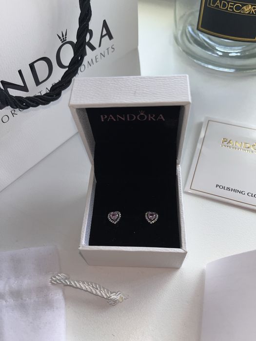 Pandora/Пандора сережки сердечки