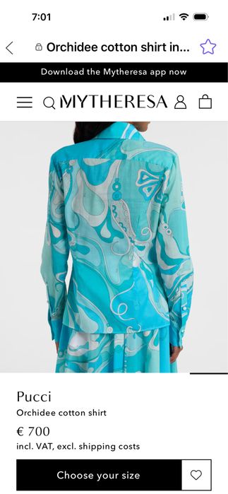 Pucci summer 2026, костюм от пола и риза , размер M