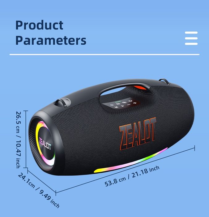 Zealot s89 boxa bluetooth 250w 48000 mah baterie