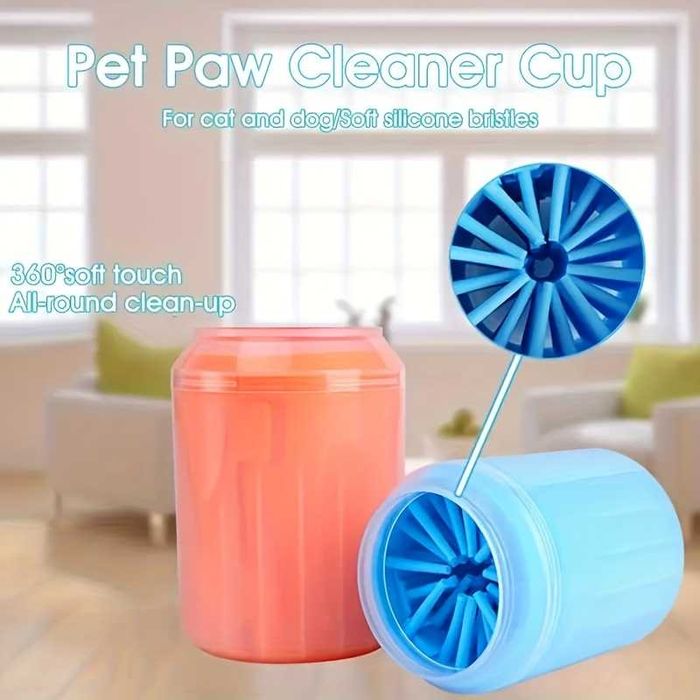 Чаша за Почистване на Лапи за Кучета – Силиконова Почистваща Четка