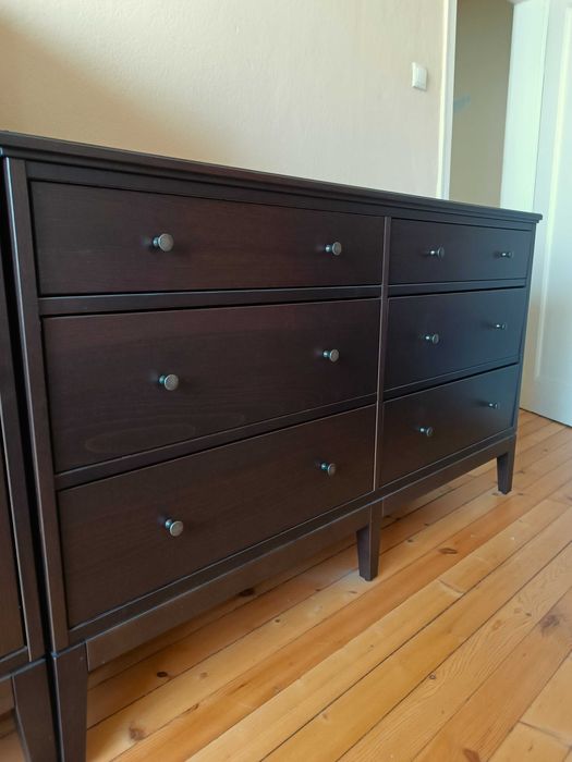 IKEA IDANÄS шкаф със сгъваеми врати, 121x135 см и скрин с 6 шкафчета, 162x95 см
