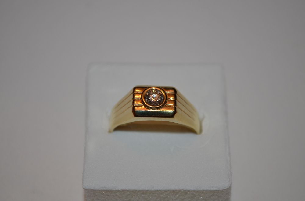 INEL AUR 18K + 1 Diamant = 0.40ct - Unisex - Marimea 63.5 + Certificat