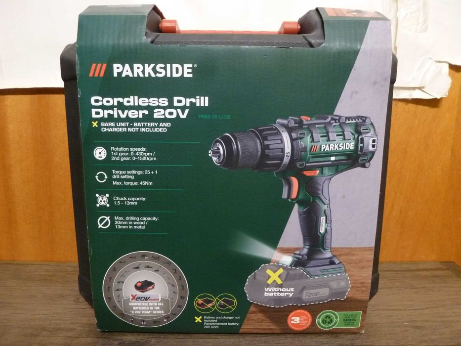 Нов акумулаторен винтоверт Parkside 20V с батерия и зарядно