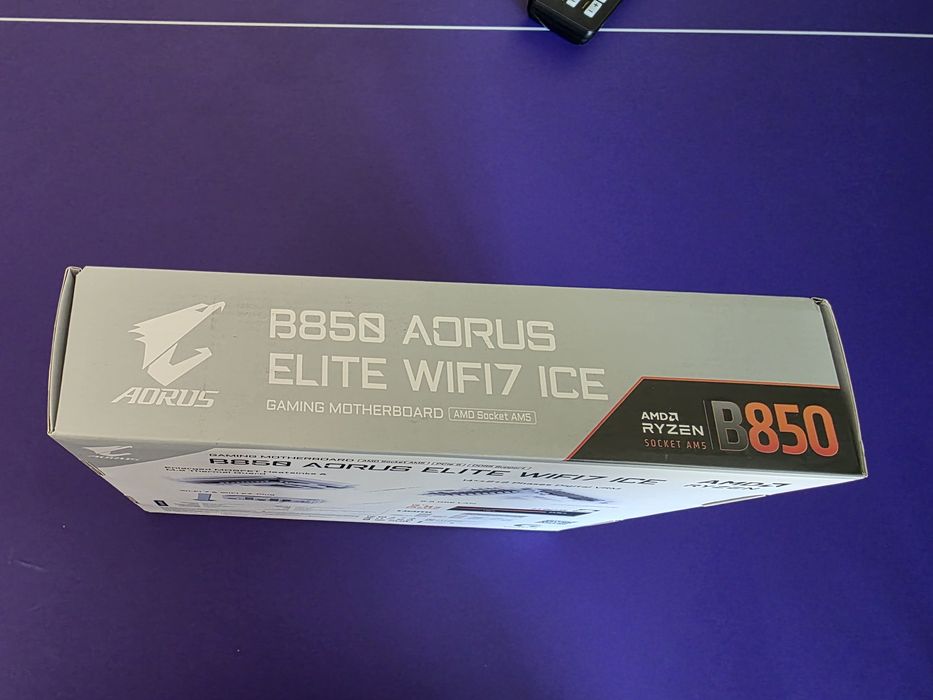 MB Gigabyte AMD AM5 B850M AORUS ELITE WF6E ICE DDR5 100% yangi