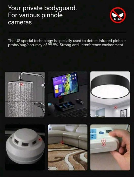 Джобен детектор за скрити камери с инфрачервен лъч