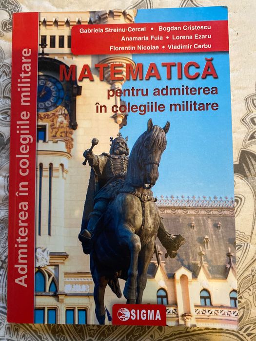 cărți pentru admiterea în liceele militare română și matematică.