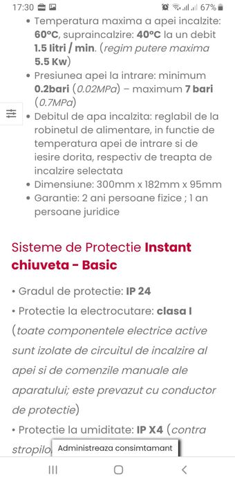 Instant NOU apa calda pt chiuveta bucatarie