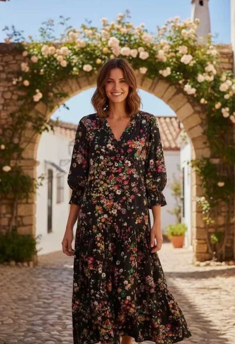 флорална рокля H&M р-р XL