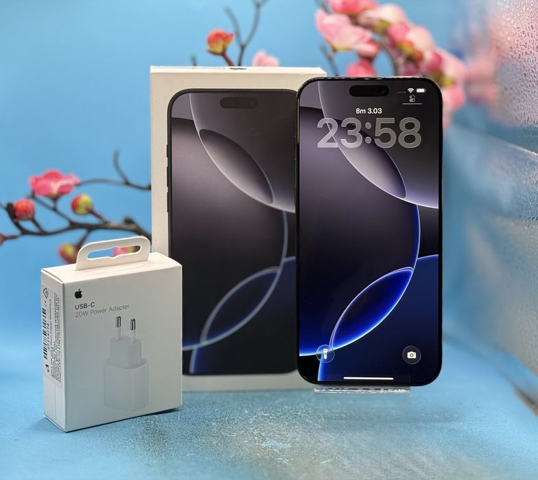 ПЕРФЕКТЕН!!! Apple iPhone 16 Pro Max, 256GB, 5G, Black Titanium