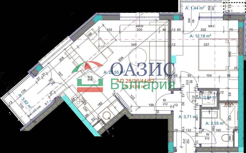 Апартамент с 1 спалня в нова сграда "Трапезица до Елкабел", гр. Бургас, 69.64 кв. м,