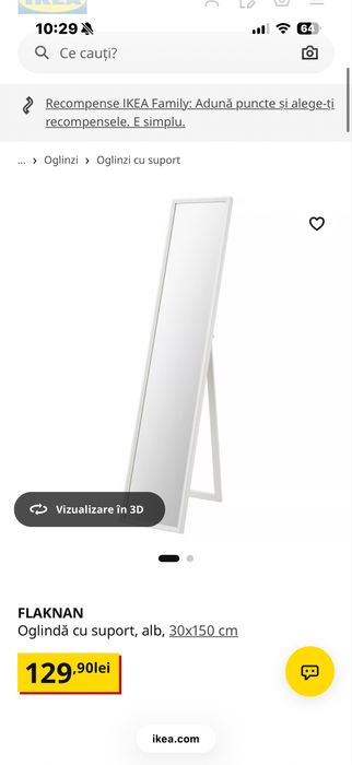 Oglinda 30x150cm, predare personala in Ploiesti